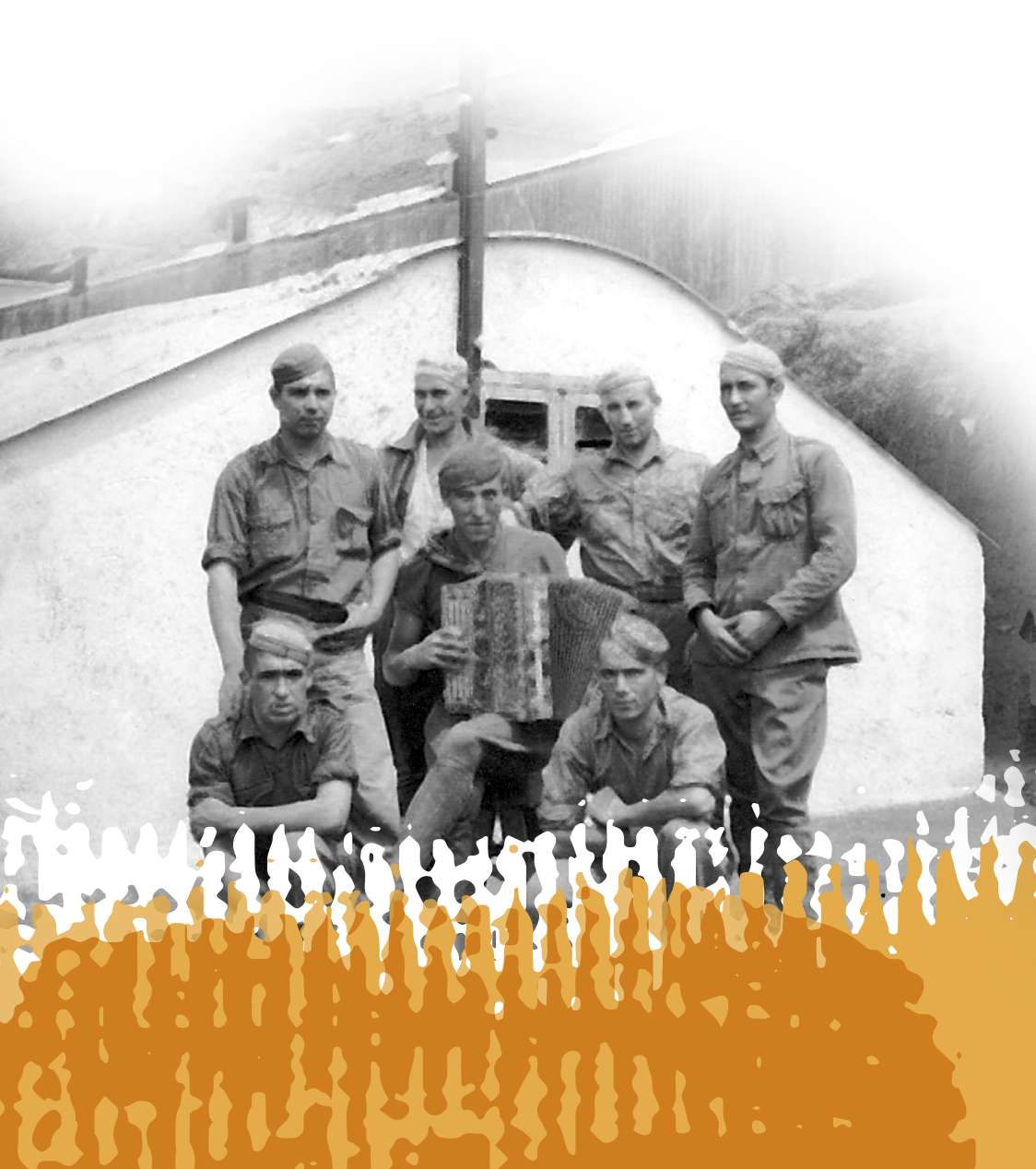Prisioneros del Batallón Disciplinario de Soldados Trabajadores 38 en barracones de Aritxulegi (Gipuzkoa). 1941-1942.
Memoriaren Bideak, Antonio Ansoleaga